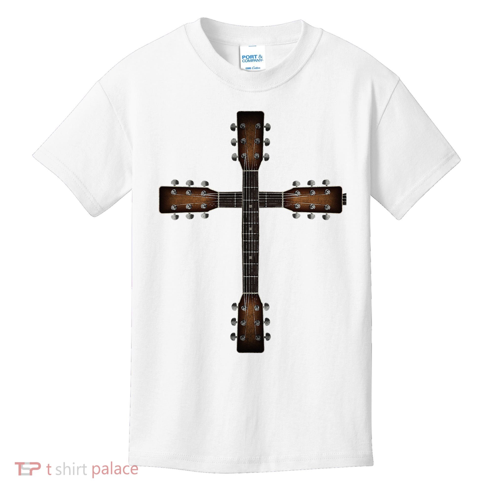 Cool Christian Guitar Cross Cute Musician Guitarist Kids T-Shirt