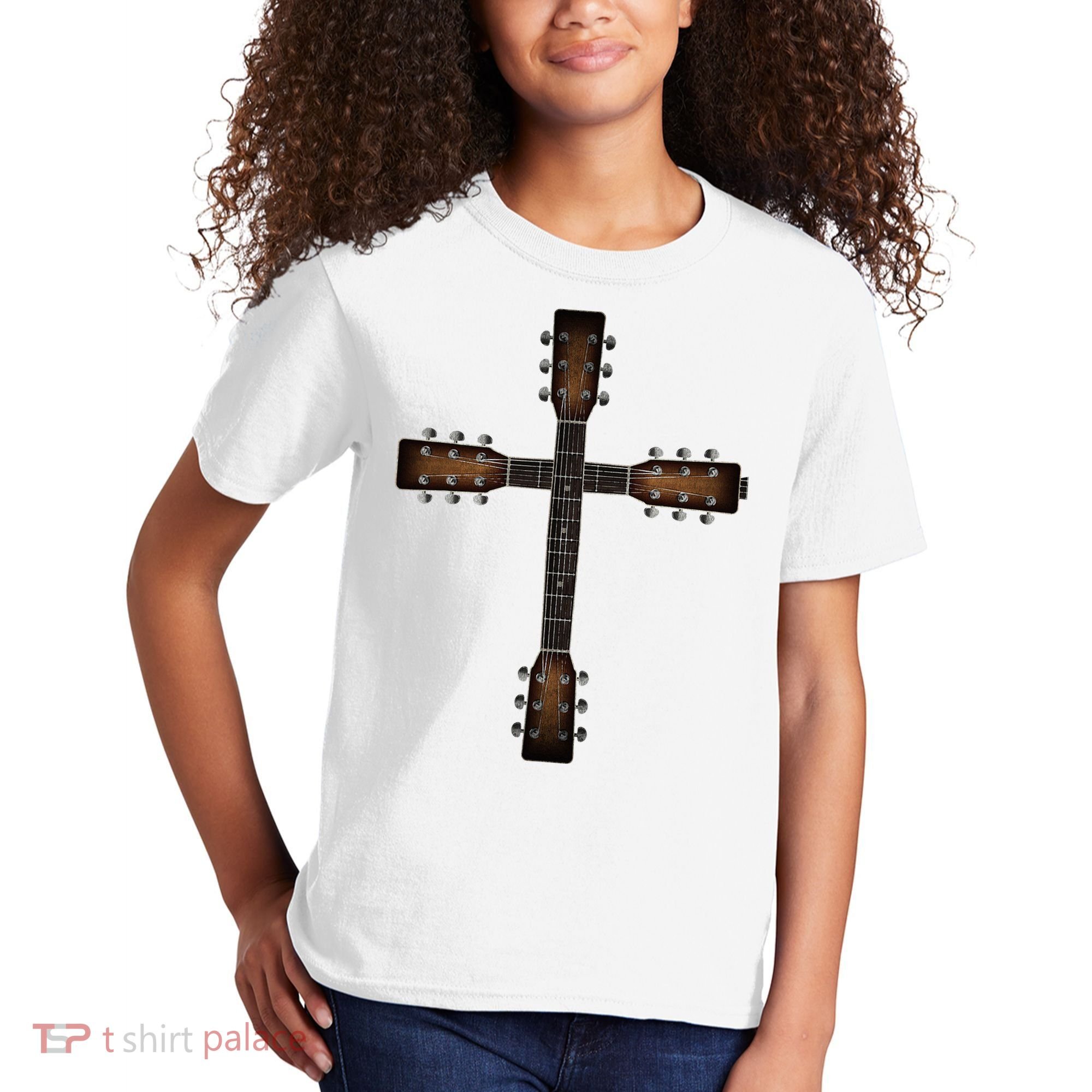 Cool Christian Guitar Cross Cute Musician Guitarist Kids T-Shirt