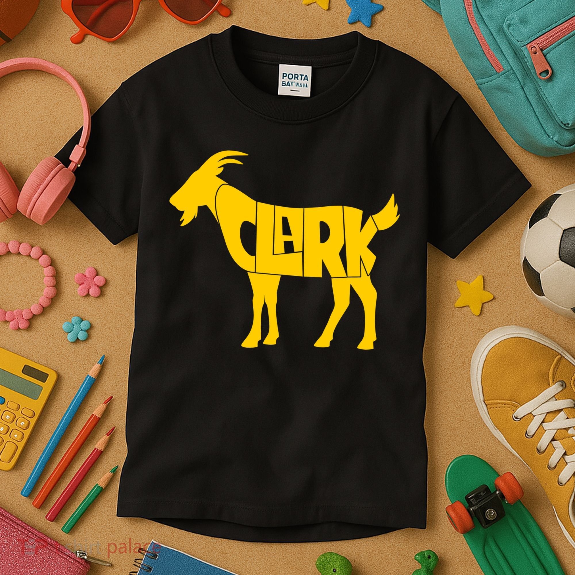 Clark Goat Basketball Fan Goat Kids T-Shirt