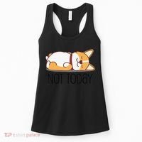 Cute Corgi Gift Funny Dog Lover Not Today Lazy Animal Short Sleeve Women's Tank Top thumb 0