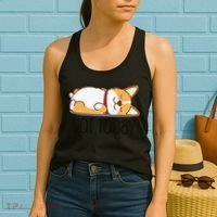 Cute Corgi Gift Funny Dog Lover Not Today Lazy Animal Short Sleeve Women's Tank Top thumb 2