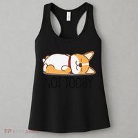 Cute Corgi Gift Funny Dog Lover Not Today Lazy Animal Short Sleeve Women's Tank Top thumb 3