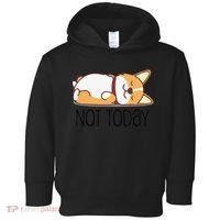 Cute Corgi Gift Funny Dog Lover Not Today Lazy Animal Short Sleeve Toddler Hoodie thumb 0