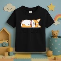Cute Corgi Gift Funny Dog Lover Not Today Lazy Animal Short Sleeve Toddler T-Shirt thumb 3