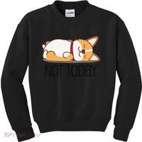 Cute Corgi Gift Funny Dog Lover Not Today Lazy Animal Short Sleeve Kids Sweatshirt thumb 0