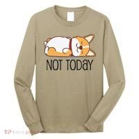 Cute Corgi Gift Funny Dog Lover Not Today Lazy Animal Short Sleeve Long Sleeve Shirt thumb 0