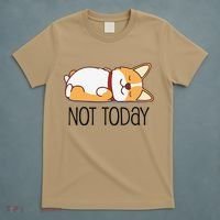 Cute Corgi Gift Funny Dog Lover Not Today Lazy Animal Short Sleeve T-Shirt thumb 5
