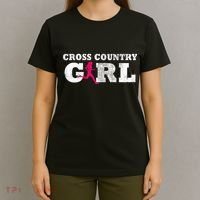 Cross Country Girl Runner Silhouette Gift  Sport  T-Shirt thumb 4