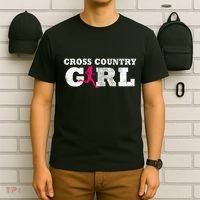 Cross Country Girl Runner Silhouette Gift  Sport  T-Shirt thumb 6