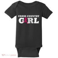 Cross Country Girl Runner Silhouette Gift  Sport  Baby Bodysuit thumb 0