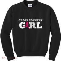 Cross Country Girl Runner Silhouette Gift  Sport  Kids Sweatshirt thumb 0