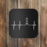Chess Cool Gift Heartbeat King Piece Gift Chess Players Lovers Coaster thumb 0