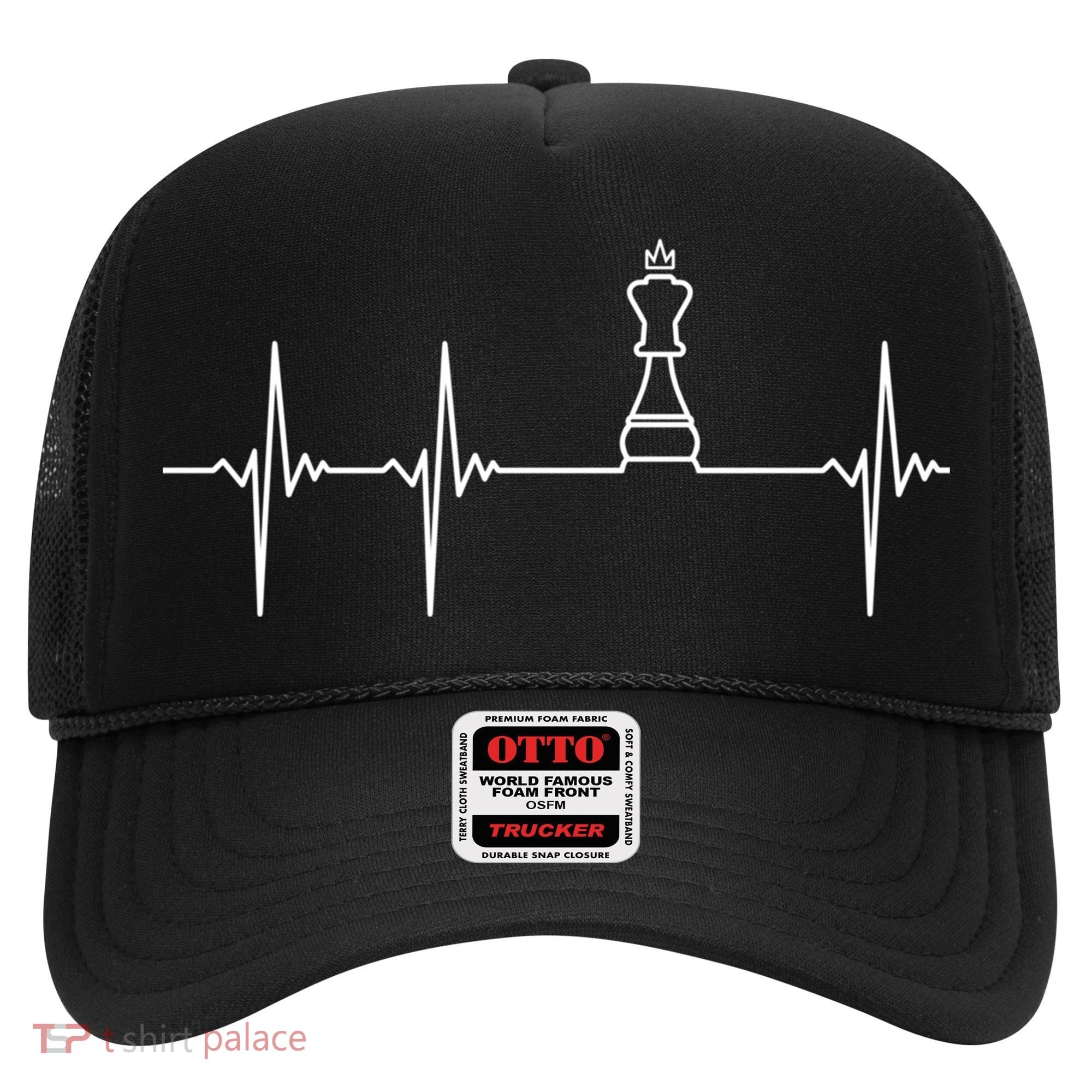 Chess Cool Gift Heartbeat King Piece Gift Chess Players Lovers Hat