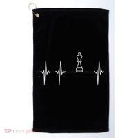 Chess Cool Gift Heartbeat King Piece Gift Chess Players Lovers Golf Towel thumb 0