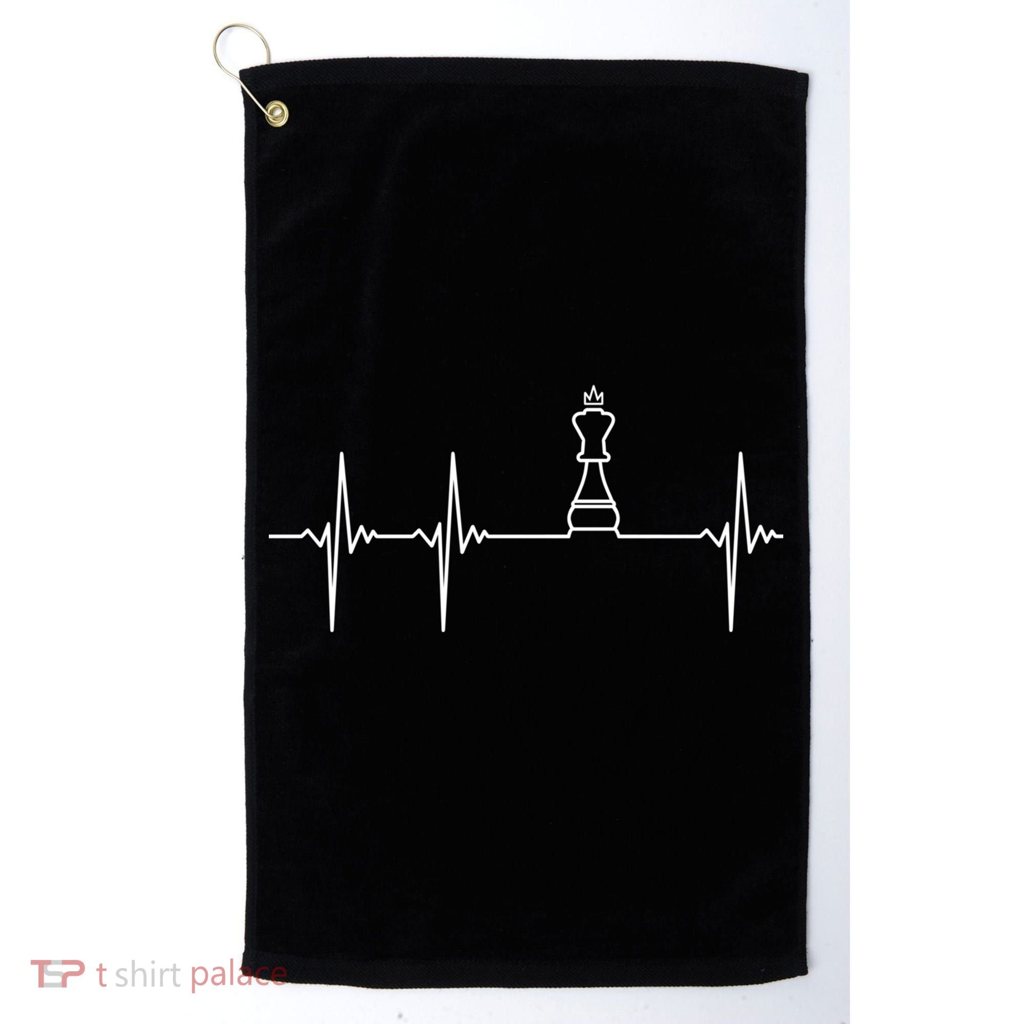 Chess Cool Gift Heartbeat King Piece Gift Chess Players Lovers Golf Towel