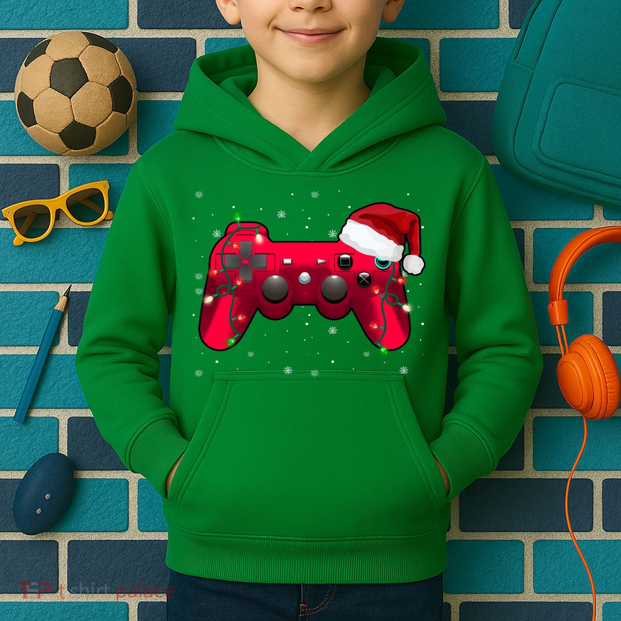 Christmas Controller Gamer Gift Kids Hoodie