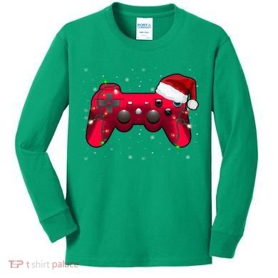 Christmas Controller Gamer Gift Kids Long Sleeve Shirt