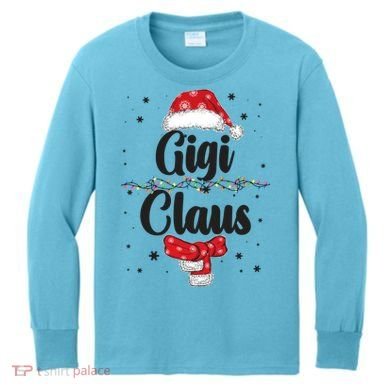 Cute Christmas Gigi Claus Kids Long Sleeve Shirt