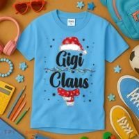 Cute Christmas Gigi Claus Kids T-Shirt thumb 3
