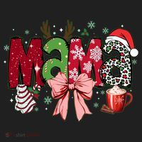 Cute Christmas Holiday Mama Hat thumb 2