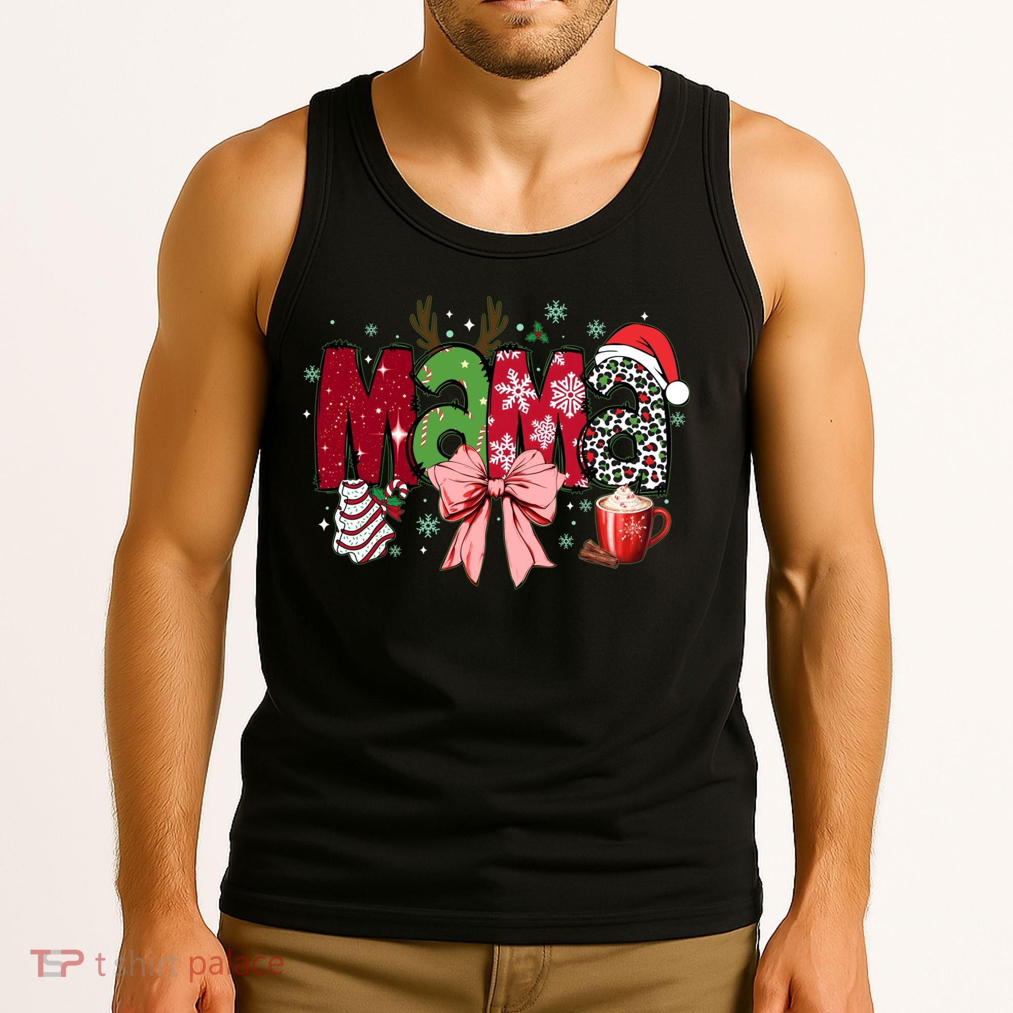 Cute Christmas Holiday Mama Tank Top