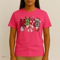 Cute Christmas Holiday Mama T-Shirt thumb 4