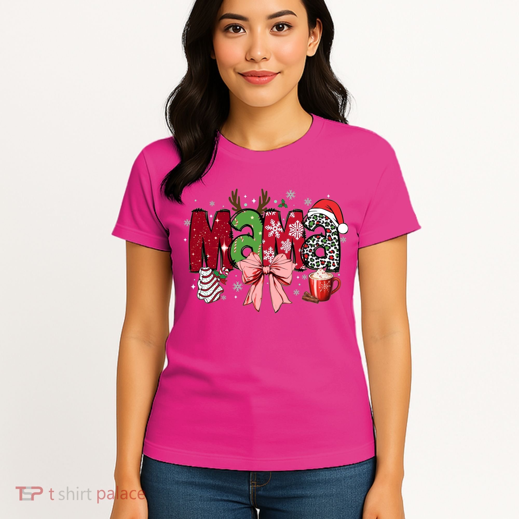 Cute Christmas Holiday Mama Women's T-Shirt