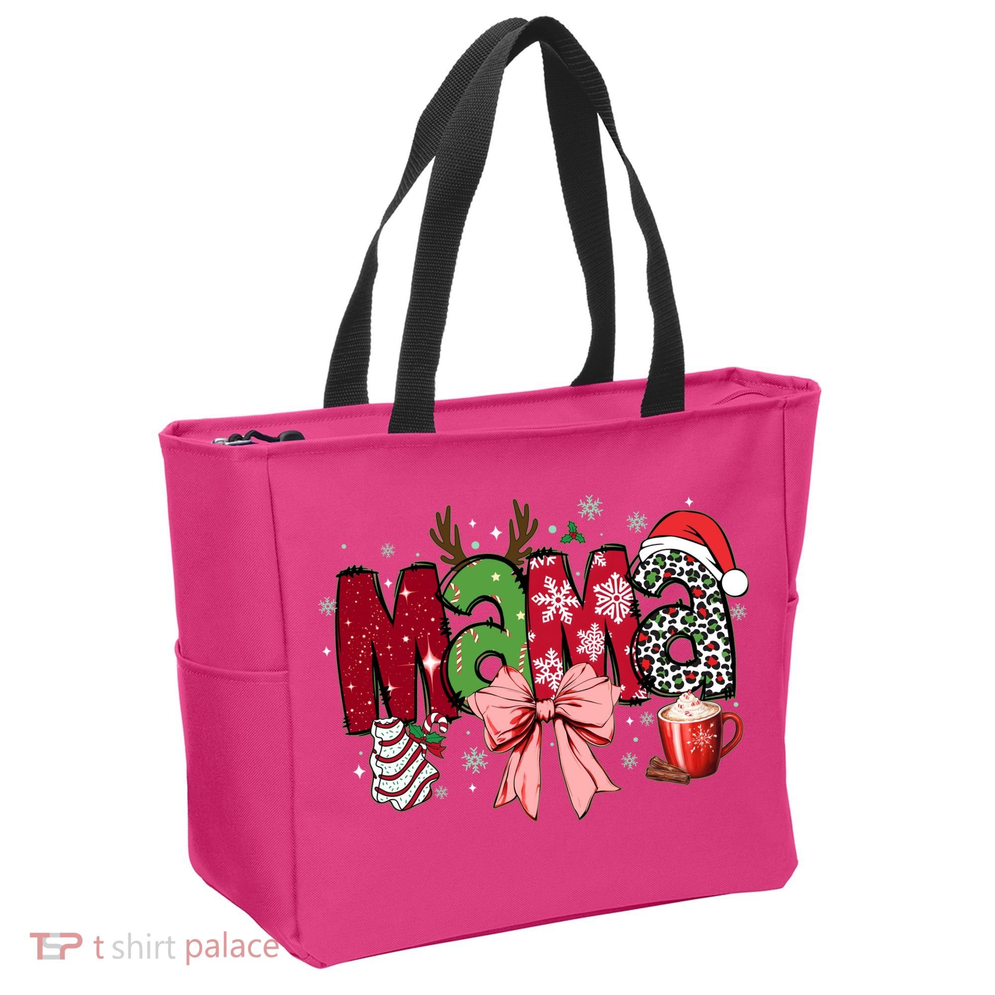 Cute Christmas Holiday Mama Tote Bag