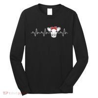 Cattle Cow Heart Valve EKG Heartbeat Cute Cow Lover funny Long Sleeve Shirt thumb 0