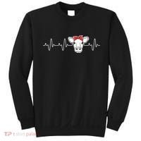 Cattle Cow Heart Valve EKG Heartbeat Cute Cow Lover funny Sweatshirt thumb 0
