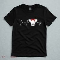 Cattle Cow Heart Valve EKG Heartbeat Cute Cow Lover funny T-Shirt thumb 5