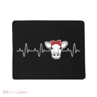 Cattle Cow Heart Valve EKG Heartbeat Cute Cow Lover funny Mousepad thumb 0