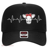 Cattle Cow Heart Valve EKG Heartbeat Cute Cow Lover funny Hat thumb 0