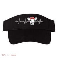 Cattle Cow Heart Valve EKG Heartbeat Cute Cow Lover funny Visor thumb 0