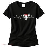 Cattle Cow Heart Valve EKG Heartbeat Cute Cow Lover funny Women's T-Shirt thumb 0