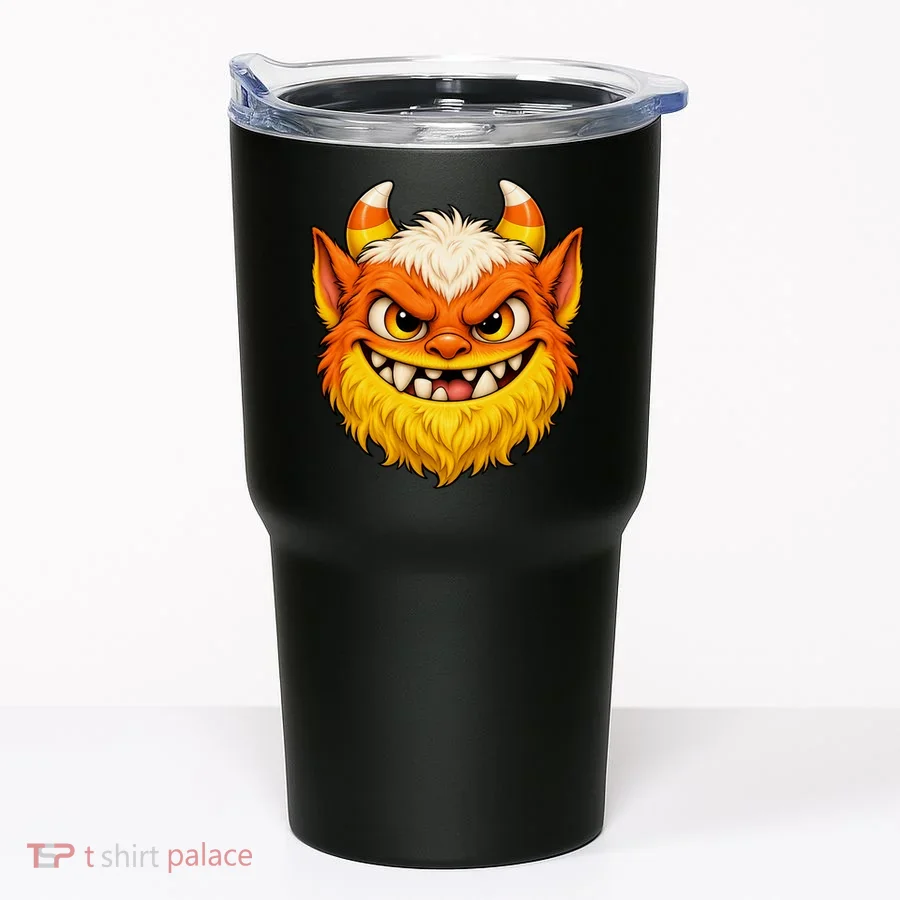 Candy Corn Horn Monster Face Costume Tumbler