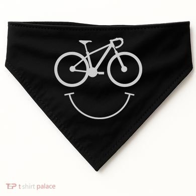 Cute Cycling Happy Face Gift USA-Made Doggie Bandana
