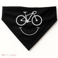 Cute Cycling Happy Face Gift USA-Made Doggie Bandana thumb 0