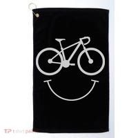 Cute Cycling Happy Face Gift Golf Towel thumb 0