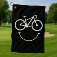 Cute Cycling Happy Face Gift Golf Towel thumb 1