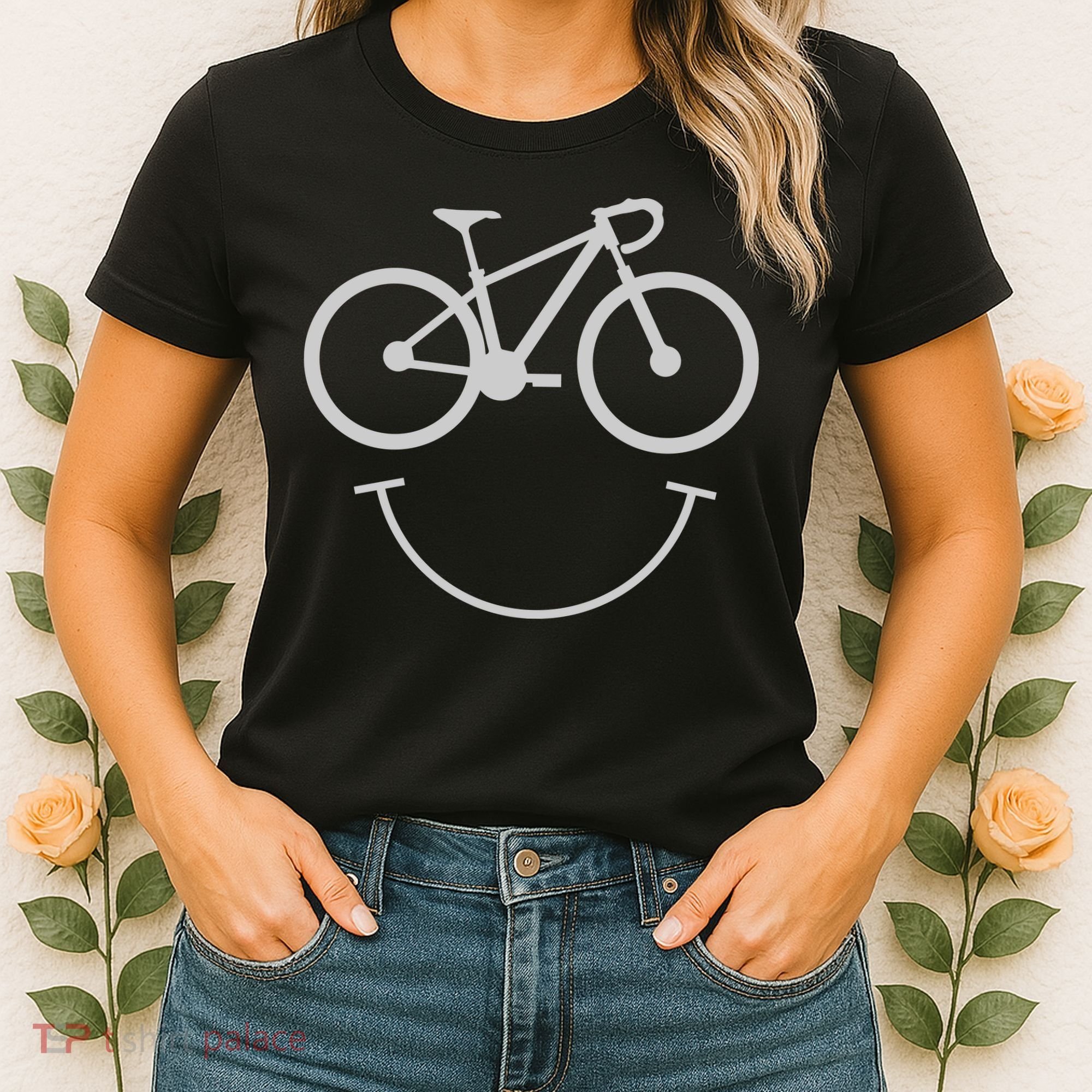 Cute Cycling Happy Face Gift Women's T-Shirt