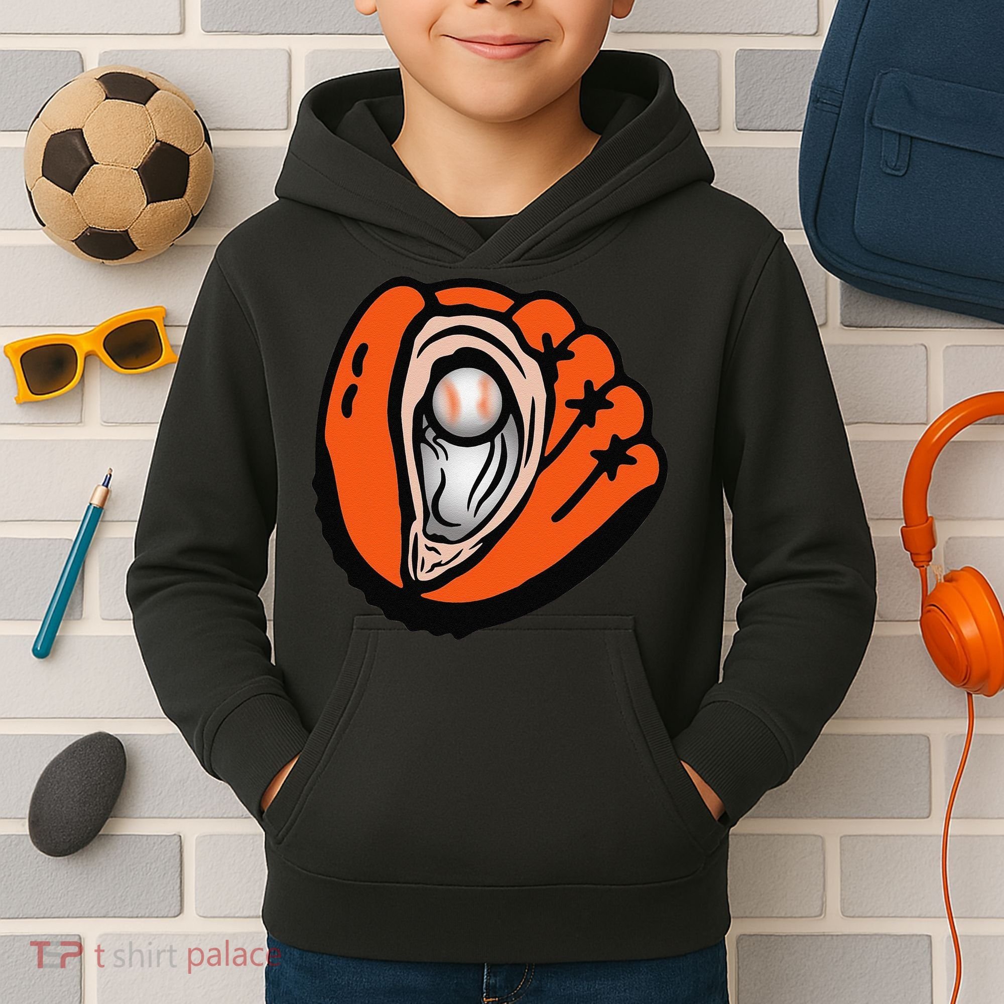 Chesapeake-Oyster-Catchers-Baseball Kids Hoodie