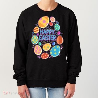 Cute Colorful Happy Easter Eggs Women's Sweatshirt
