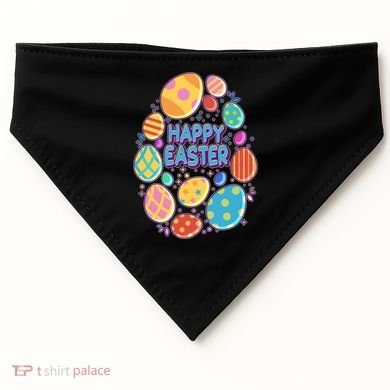 Cute Colorful Happy Easter Eggs USA-Made Doggie Bandana