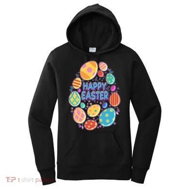 Cute Colorful Happy Easter Eggs Women's Hoodie