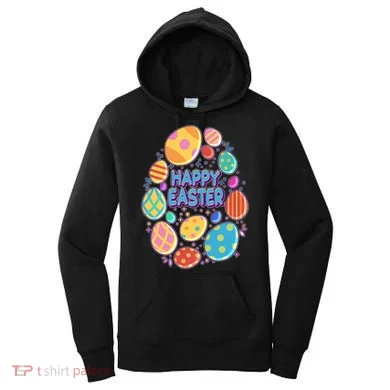 Cute Colorful Happy Easter Eggs Women's Hoodie