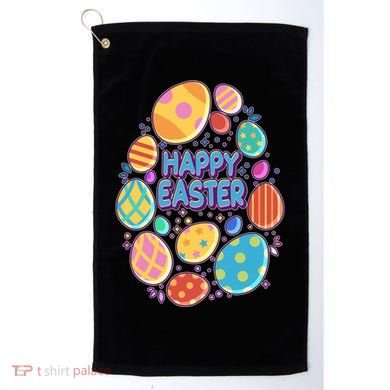 Cute Colorful Happy Easter Eggs Golf Towel