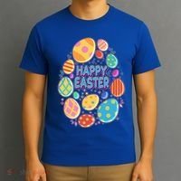 Cute Colorful Happy Easter Eggs T-Shirt thumb 3