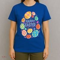Cute Colorful Happy Easter Eggs T-Shirt thumb 4
