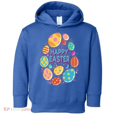 Cute Colorful Happy Easter Eggs Toddler Hoodie